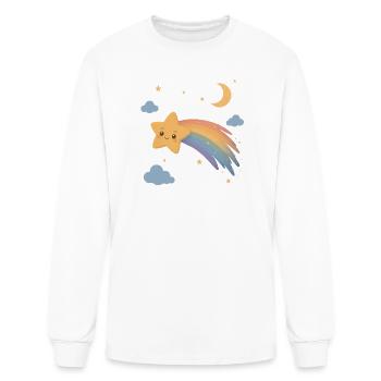 Cute shooting star with a rainbow - Men's Long Sleeve T-Shirt - white - Front