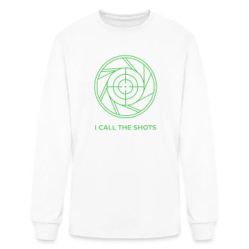 I Call The Shots Camera Lens Aperture Graphic - Men's Long Sleeve T-Shirt - white - Front