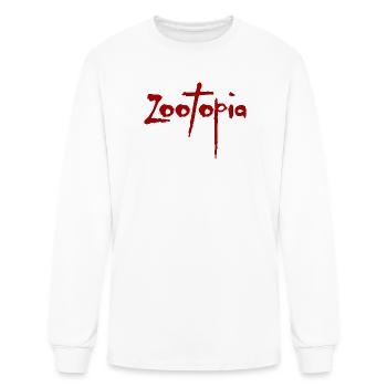 Zootopia Red Logo Typography Disney Animation Movi - Men's Long Sleeve T-Shirt - white - Front