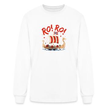 ROK R Viking Longship Norway Norse Warrior - Men's Long Sleeve T-Shirt - white - Front