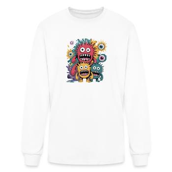  Colorful Monster Family Fun Illustration for Kids - Men's Long Sleeve T-Shirt - white - Front