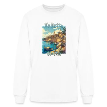 Valletta Malta Vintage Travel Design - Men's Long Sleeve T-Shirt - white - Front