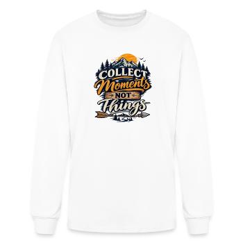 Collect Moments Not Things – Vintage Mountain Adve - Men's Long Sleeve T-Shirt - white - Front