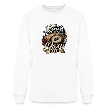 Find Your Own Path – Vintage Compass Adventure - Men's Long Sleeve T-Shirt - white - Front