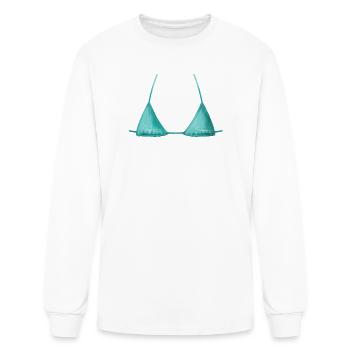Griddy Squad Turquoise Bikini Top - Men's Long Sleeve T-Shirt - white - Front