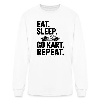 Eat. Sleep. Go Kart. Repeat. - Men's Long Sleeve T-Shirt - white - Front
