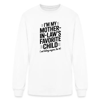 Im My Mother In Laws Favorite Child Quote Retro - Men's Long Sleeve T-Shirt - white - Front