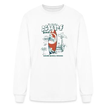 Okinawa Surfboard at Seawall - Men's Long Sleeve T-Shirt - white - Front