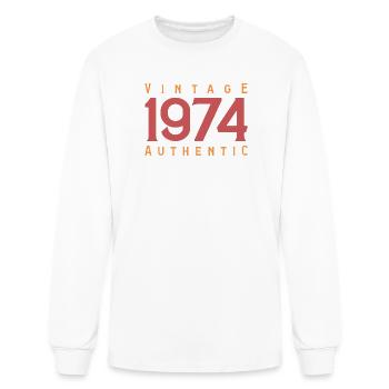 Vintage 1974 Authentic Classic Birthday Retro Typo - Men's Long Sleeve T-Shirt - white - Front