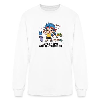 Anime Gym Hero: Workout Mode On - Men's Long Sleeve T-Shirt - white - Front