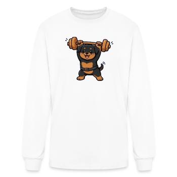 Pup Power Lifting Legend - Men's Long Sleeve T-Shirt - white - Front