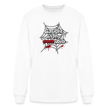 Caught In My Own Web Grunge Spider Web Aesthetic - Men's Long Sleeve T-Shirt - white - Front