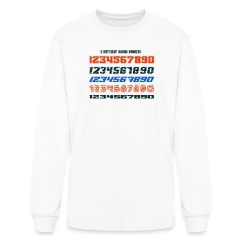 Racing Numbers 5 Different Styles Bold Sport Typog - Men's Long Sleeve T-Shirt - white - Front