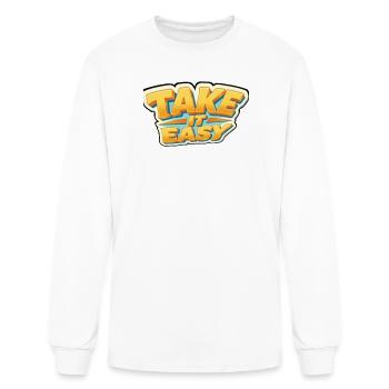 Take It Easy Retro Golden Text - Men's Long Sleeve T-Shirt - white - Front