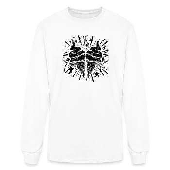 Ice Cream Comic Look - Men's Long Sleeve T-Shirt - white - Front