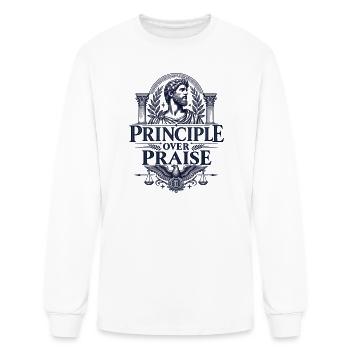 Principle Over Praise Emblem - Men's Long Sleeve T-Shirt - white - Front