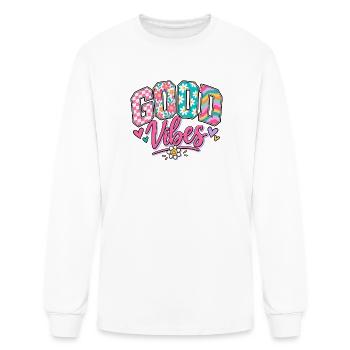 Floral Retro Sticker - Men's Long Sleeve T-Shirt - white - Front