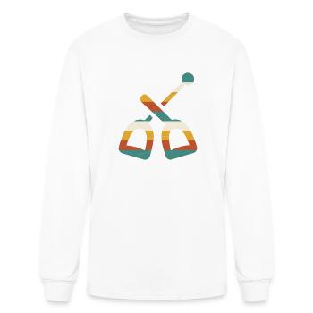 Stirrups Riding Crop Retro Vintage Stripes Horse R - Men's Long Sleeve T-Shirt - white - Front