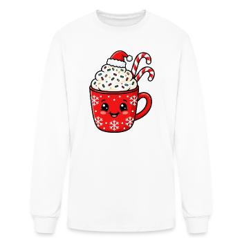 Kawaii Santa Mug with Sprinkles - Men's Long Sleeve T-Shirt - white - Front