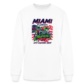 Miami Florida Tropical Funk City Culture Heat - Men's Long Sleeve T-Shirt - white - Front