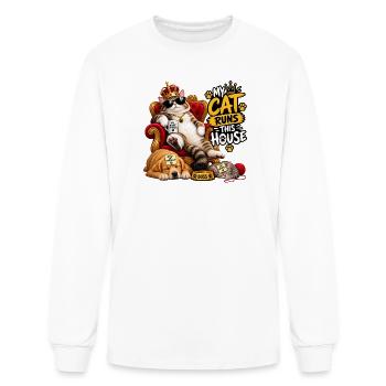 My Cat Runs This House - Men's Long Sleeve T-Shirt - white - Front