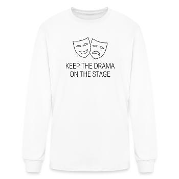 Keep The Drama On The Stage Funny Theater Masks - Men's Long Sleeve T-Shirt - white - Front