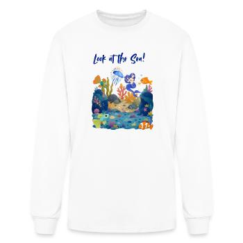 Look at the Sea Mermaid Scene - Men's Long Sleeve T-Shirt - white - Front