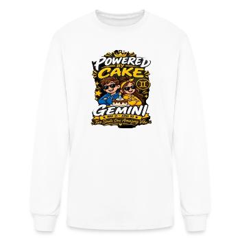 Powered_by_Cake_Gemini_Birthday_Zodiac_Shirt - Men's Long Sleeve T-Shirt - white - Front