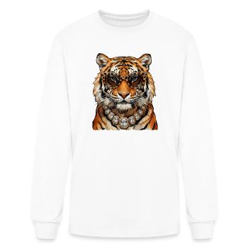 Cool Tiger Sunglasses - Men's Long Sleeve T-Shirt - white - Front