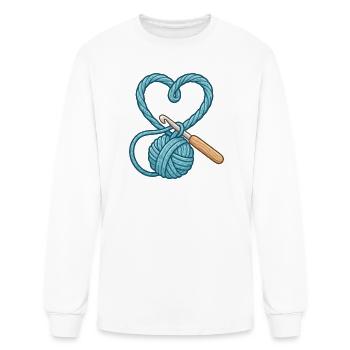 Crochet Heart Yarn Love - Men's Long Sleeve T-Shirt - white - Front