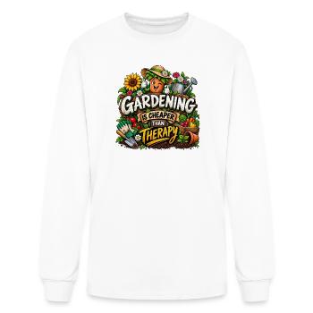 Gardening Is Cheaper Than Therapy - Men's Long Sleeve T-Shirt - white - Front