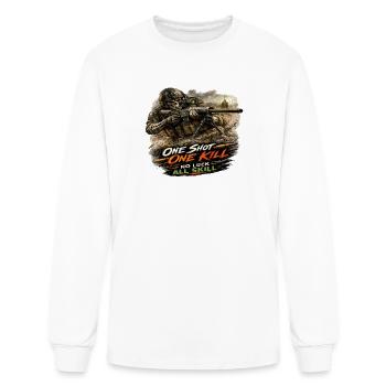 Skeleton Sniper – One Focus, Perfect Aim - Men's Long Sleeve T-Shirt - white - Front