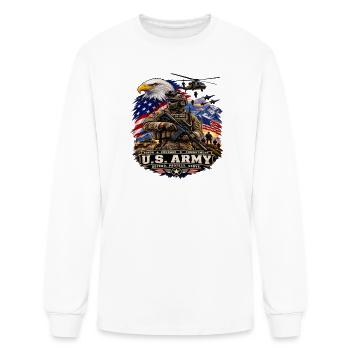 American Military Pride – Honor, Courage & Freedom - Men's Long Sleeve T-Shirt - white - Front