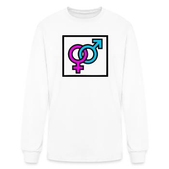 Gender Symbols Frame Logo - Men's Long Sleeve T-Shirt - white - Front