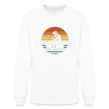 Ironworker Welding On Beam Retro Vintage Stripes S - Men's Long Sleeve T-Shirt - white - Front