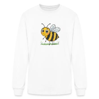 Honeybee Cheer on Grass - Men's Long Sleeve T-Shirt - white - Front