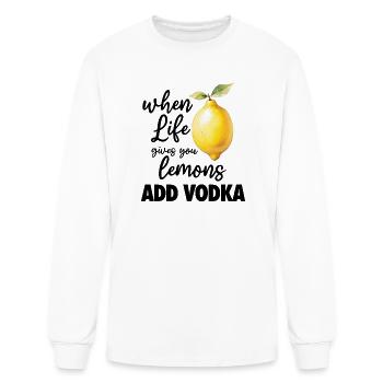 When life gives you lemons ADD VODKA funny booze  - Men's Long Sleeve T-Shirt - white - Front