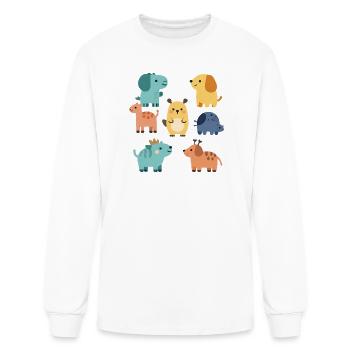 Pastel Animal Parade - Men's Long Sleeve T-Shirt - white - Front