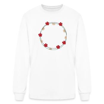 Tropical Floral Ring Frame - Men's Long Sleeve T-Shirt - white - Front