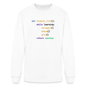Student Life Python Code Funny Programmer - Men's Long Sleeve T-Shirt - white - Front