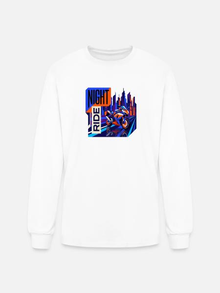 Night Ride Neon City - Men's Long Sleeve T-Shirt - white