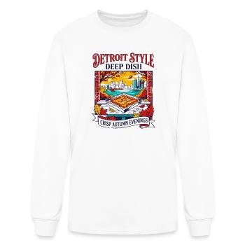 Detroit Style Deep Dish Crisp Autumn Evenings - Men's Long Sleeve T-Shirt - white - Front