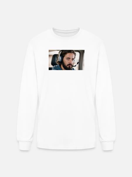 Cockpit Pilot Streamer - Men's Long Sleeve T-Shirt - white