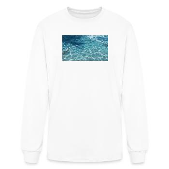 Turquoise Ocean Ripples - Men's Long Sleeve T-Shirt - white - Front