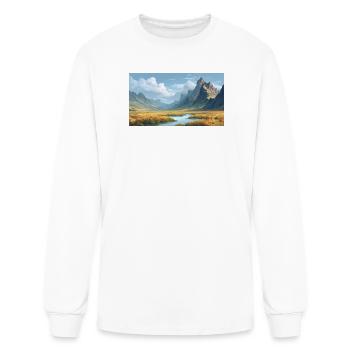 Golden Valley Landscape at Dawn - Men's Long Sleeve T-Shirt - white - Front