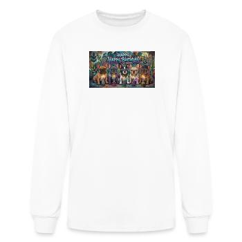 French Bulldog Birthday Graffiti Spray paint cans  - Men's Long Sleeve T-Shirt - white - Front