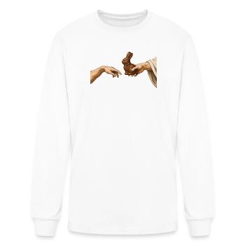 Easter The Creation Chocolate Bunny Funny Easter - Men's Long Sleeve T-Shirt - white - Front