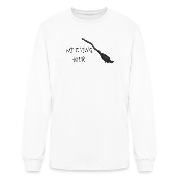 Witching Hour – Spooky Broomstick Halloween Magic  - Men's Long Sleeve T-Shirt - white - Front