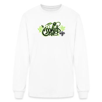 Fishing Hook Graffiti Logo - Men's Long Sleeve T-Shirt - white - Front