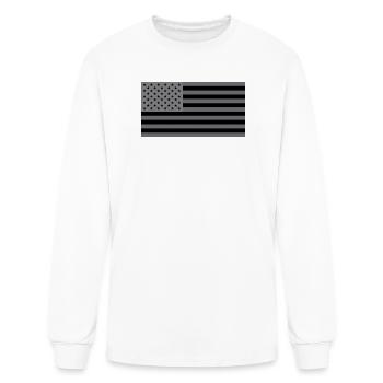 Monochrome Stars and Stripes Flag - Men's Long Sleeve T-Shirt - white - Front